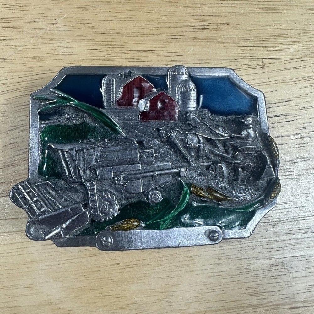 1983 Siskiyou  Farmer  Farming Belt Buckle Buckle Co. Inc. Silver